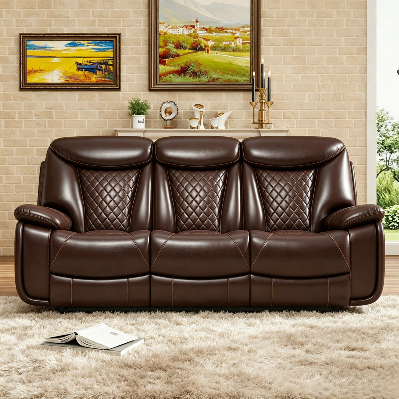 Red Barrel Studio® Madeira 84.6'' Wide Breathable Leather Pillow